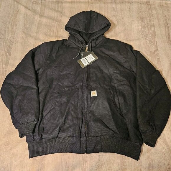 Urban Outdoor Mens Black Canvas Coat Hooded Size Xl Nwt - Picture 1 of 7